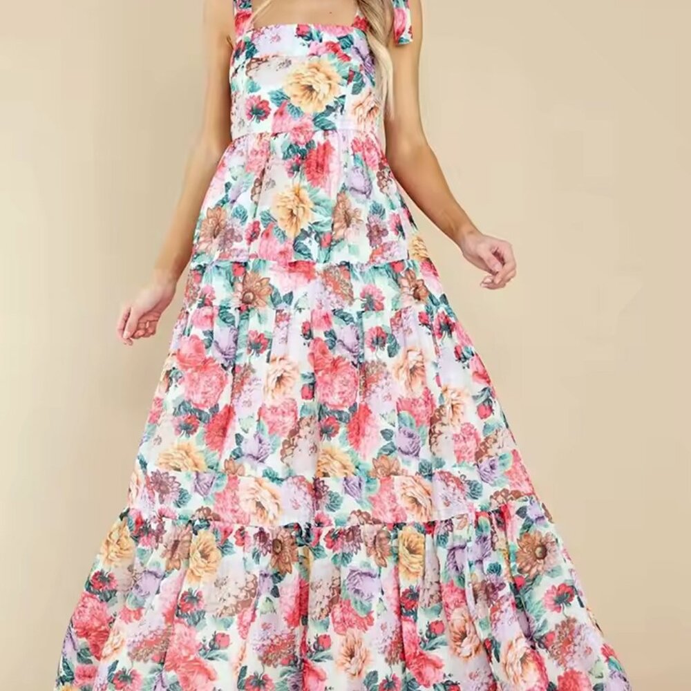 Summer Roses Shoulder Strap Dress - Picture 4 of 4